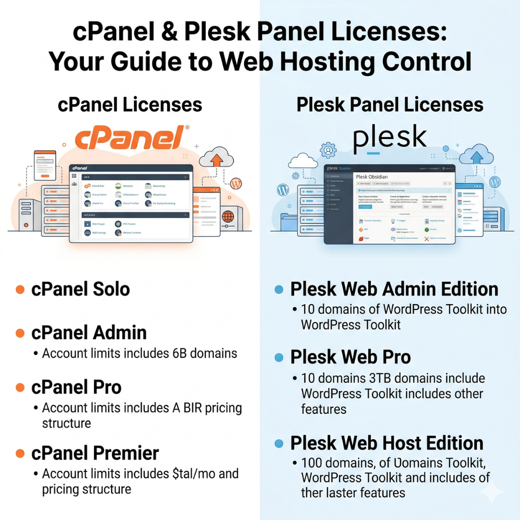 cPanel & Plesk Panel Licenses – Complete Guide for 2026